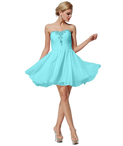 Fashion Plaza Sweetheart Strapless A-line Short Chiffon Homecoming Dress D0363