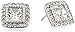 Sterling Silver Princess Cut Halo Pendant Necklace and Stud Earrings Jewelry Set Made with Swarovski Crystal