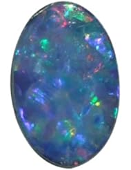 O&G Australia Natural Opal Doublet Gemstone, 5x7mm (0.32cttw)