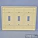 Leviton 3-Gang Toggle Device Switch Wallplate, Standard Size, Thermoset, Device Mount, 78011, Light Almond