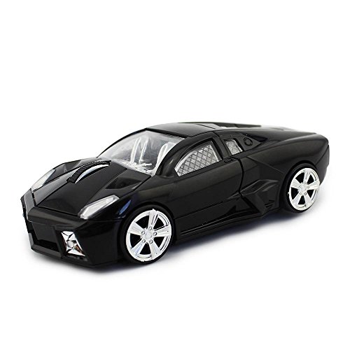 CHUYI Car Shape Wireless Mouse 2.4Ghz Optical Mice Gaming Mouse For PC/Laptop Computer(Black)
