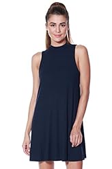 Shift Halter Sleeveless Rayon/Spandex/Knit Two-Toned  Dress