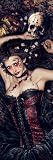 Victoria Frances (Skull Girl, Door) White Wood-Mounted Art Poster Print - 21