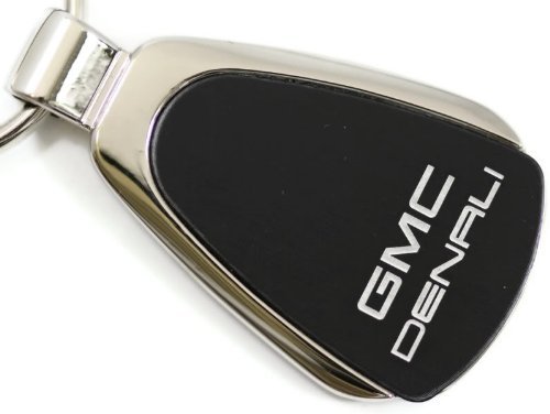 GMC Denali Black Teardrop Key Fob Authentic Logo Key Chain Key Ring Keychain Lanyard
