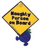 Naughty Person on Board Car Sticker Sign, Baby on Board
