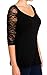eVogues Plus Size Sexy Lace Accented Black Tunic Top