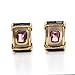 Estate Tourmaline Amethyst Pearl Gold Earrings title=