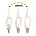SUNMEG C35T 6W LED Candelabra Bulb E12 Base,LED Filament Bulb Dimmable, 2700K Warm White, 360 Degree Beam Angle, Equivalent to Standard 60W Incandescent Chandelier Bulb (10 Pack)