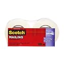 3M 38422 Tear-By-Hand Packaging Tape 2 x 50 Yards 1-1/2 Core Clear Two/Box