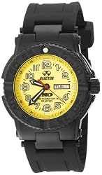 REACTOR Men's 59807 Trident Never Dark Yellow Dial Black Rubber Strap Sport Watch
