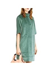 Turtleneck Polyester Spring Summer Elbow Length Sleeves Mini Dress 