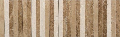 Arizona Tile ST-100 Sterling 4 by 12-Inch Natural Stone Polished Listelle, Multi-Brown Fiddlestix, 4-Pack