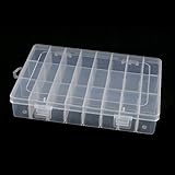 uxcell　収納ケースボックス　収納ケースボックスオーガナイザー　電子部品　取り外し可能な 24スロット　195mmx130mm