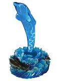 LumiSource Electra Glass Accent Lamp, Dolphin Wave
