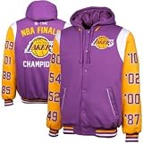 NBA Los Angeles Lakers NBA Champs Commemorative Button Fleece Hoodie Jacket - Purple (Large)