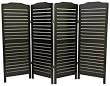 Modern Craftsman Furniture Grade Fireplace Screen - 48" Low Venetian Slatted Privacy Screen Room Divider