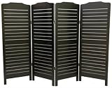 Modern Craftsman Furniture Grade Fireplace Screen - 48" Low Venetian Slatted Privacy Screen Room Divider