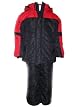 Boys Insulated 2pc Snowsuit, Ski Snowboard Coat Jacket Set with Ski Bibs, Black/Red Size 4/5 6 or 7 snow suit