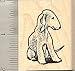 Bedlington Terrier Rubber Stamp - Wood Mounted