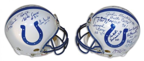 Baltimore Colts Proline Helmet Signed by 13 players including Norm Bulaich, Rick Volk, Mike Curtis, Gino Marchetti, Lenny Moore, Raymond Berry, Jim Parker, Tom Matte, John Mackey, Lou Michaels, Earl Morrall, Jimmy Orr & Art Donovan Autographed