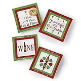 Wine Christmas Square Appetizer Plates (Set of 4) Wine Christmas Square Appetizer Plates (Set of 4)