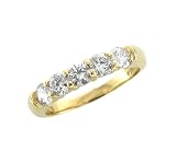 41cGJ3R0VJL. SL160  14k Yellow Gold 5 Stone Diamond Anniversary Ring Band