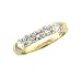 14k Yellow Gold 5 Round Diamond Anniversary Ring / Band, Size 6.5 ( H-I, SI, - 0.75 carat )