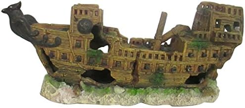 LAMURO Pirate Ship for Aquarium Decorations or Fish Tank Decorations
