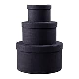Set of 3 Round Jewellery/ General Stoage Boxes (1 pc (dia. 15 cm, height 9 cm), 1 pc (dia. 22 cm, height 12 cm) and 1 pc (dia. 29 cm, height 15 cm)) - Dark Blue