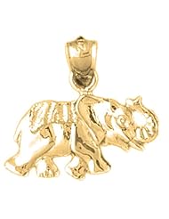 Gold-Plated 925 Sterling Silver Elephant Pendant