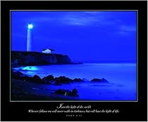 Christian Poster - Lighthouse at dusk