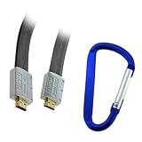 Best Price GTMax 35FT(10Meter) HDMI WITH ETHERNET Flat Cable M/M (Pearl) with Free Keychain Belt Clip for VIZIO; Panasonic; Sharp; Phillips ; LG; Samsung ; TCL (Plasma / LED / LCD / 3D / Internet-Ready HDTV) ; Sony PS3 Playstation 3 / Microsoft Xbox 360