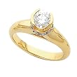14K Two-Tone Gold Diamond Engagement Ring - 0.83 Ct.