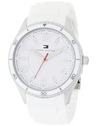 Tommy Hilfiger Womens 1781058 Sport White Silicon with White Bezel and White Textured Dial Watch