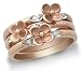 10k Rose Gold Flower Stacking Diamond Ring (0.03 cttw, I-J Color, I2-I3 Clarity), Size 6
