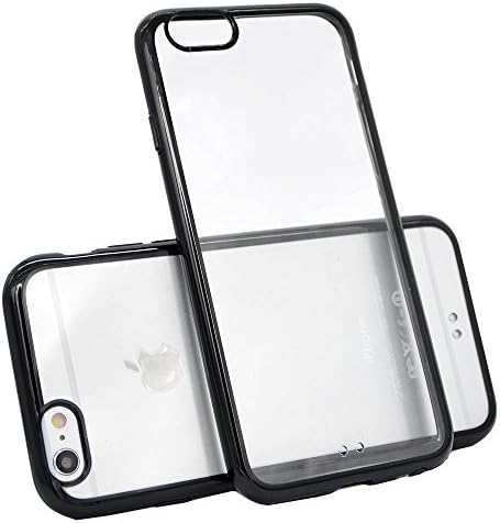FYee iPhone 6 Case Dual Slim Flexible TPU Clear [Invisible] Bumper Cover Cases for iPhone 6 / 6s 4.7 inch - Clear/Black