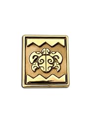 14K Yellow Gold Tahitian Honu Head Square Lg Pendant. Made in USA.