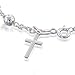 Bling Jewelry 925 Sterling Silver Rosary Beads Cross Bracelet