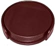 Two-Tone Leather 4 Coaster Set with Holder