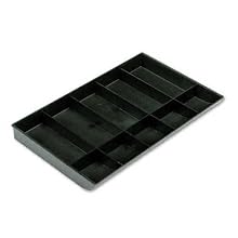 Buddy Products Coin and Bill Tray, 10 Compartments, Plastic, 9.25 x 1.625 x 15.125 Inches, Black (0533-4)