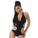 Modischer Monokini / Badeanzug (LIX) in schwarz