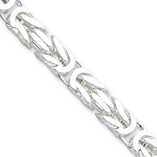 Sterling Silver 8.25mm Square Byzantine Chain