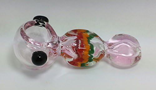 Quality Pipe Thick Glass Rasta "Candy Twist" Spoon
