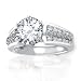 Bling Jewelry Sterling Silver CZ Princess Cut Round Cut Side Stones Engagement Ring 3ct