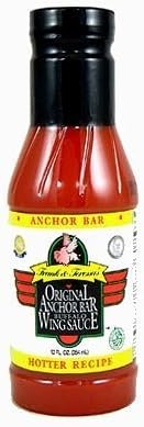 Anchor Bar Hotter Buffalo Wing Sauce, 12oz. - 3 BOTTLES!