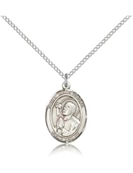 Free Engraving Included Medal- Sterling Silver St. Saint Rene Goupil Pendant 3/4" 8334SS--w/18" Chain & Box Patron Saint of Anesthesiologists