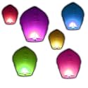 Glo-Lantern 6-Pack Coloured Mixed Colour Sky Lanterns