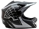 DOT Youth Black Spider Dirt Bike ATV Motorcross Off-road Helmet (S:19.2-19.7 inches)