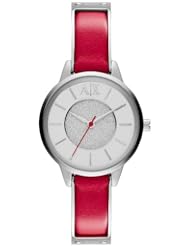 Armani Exchange AX5354 Pink Leather White Dial Ladies Watch Quartz Movement