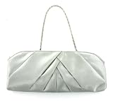 Glamourous Ladies Satin Evening Bag - Silver